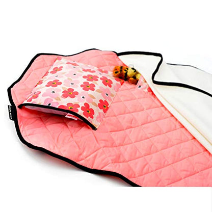  Tot Cot Kids Nap Mat - Toddler Preschool Daycare Bedding Cover With Blanket And Pillow - Poppies
