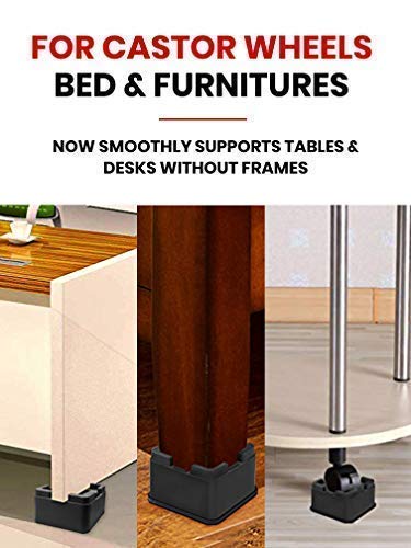  IPrimio Stackable Furniture Risers, Fits Caster Wheels - Square, 2 Inch Lift, Heavy Duty, 4 Pack, Up To 5000lbs - Bed Raising Blocks - Safe, Sturdy Bed Lifts For College Dorm Rooms, Couches, Desks