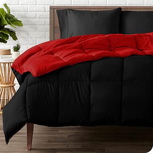  King/California King Comforter - Reversible Colors - Goose Down Alternative - Ultra-Soft - Premium 1800 Series - All Season Warmth - Bedding Comforter (King/Cal King, Grey/Light Grey)