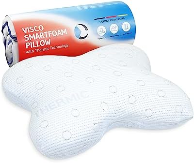 Side Sleeper Pillow ACAMAR Bamboo Aloe Vera – Wellness Bamboo Pillow For Self-care Beauty Sleep – Ergonomic Pillow With Skin Care Pillowcase - Butterfly Pillow Designed In Germany For Neck Pain Relief