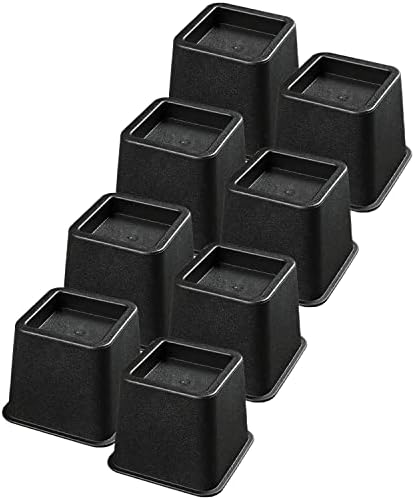  TALITARE Bed Risers 3 Inch Heavy Duty,8 Pack Bed Leg Riser, Square Furniture Frame Lift For Couch, Chair,Table, Desk, Sofa And Bunk Bedpost, Black