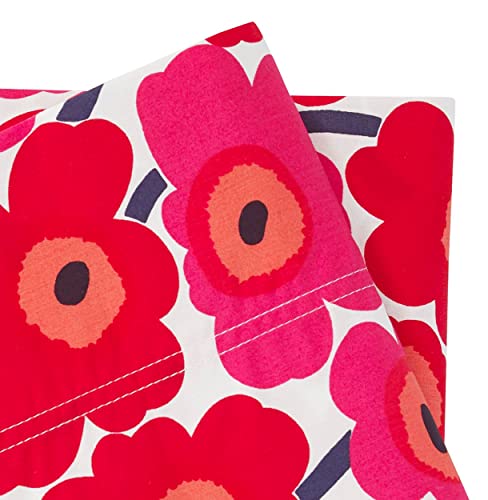  Marimekko - Pillowcase Set, Cotton Percale Bedding, Smooth & Cool Home Decor (Mini Unikko Red, Standard)