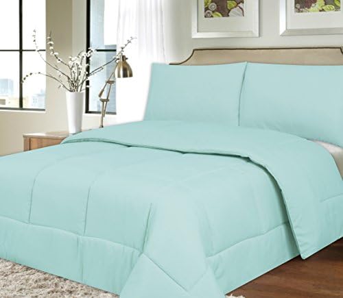  Down Alternative Polyester Comforter Box Stitch Microfiber Bedding - Queen, Navy