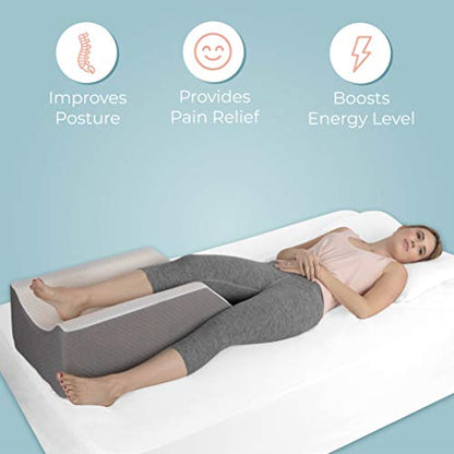  Kolbs Single Leg Elevation Pillow | Post Surgery Leg Pillow | Stylish Chic Jacquard Cover | Ankle Knee And Leg Support Pillow For Injury After Surgery (Single Leg)