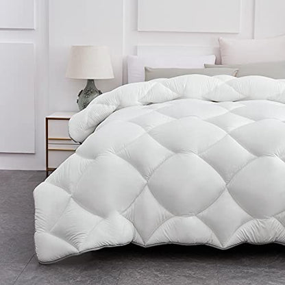  Lipo Comforter Duvet Insert King - All Season Comforters King Size - Quilted Down Alternative Comforter Reversible Duvet Insert With Corner Tabs (White,King,90x102 Inches)