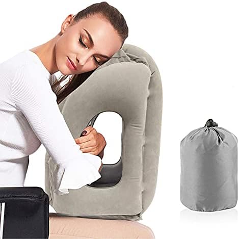  Inflatable Travel Pillows For Airplane, Blow Up Neck Pillow For Sleeping, Airplane Travel Essentials For Long Flight Support Head, Neck And Lumbar, Used For Car/Bus/Train/Office Rest, Adults Kids