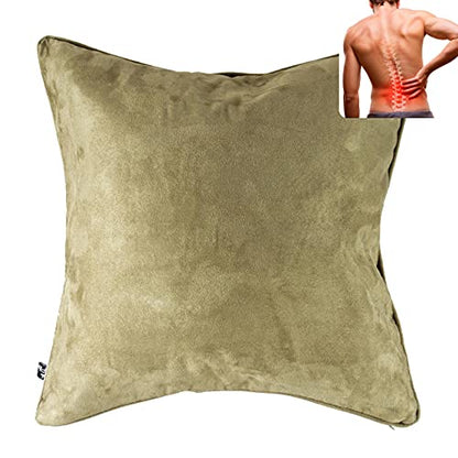  BodyRyzm QiPillow - Pain Relieving Ergonomic & Orthopedic Back Lumbar & Posture Support Sitting Cushion For Chair, Couch, Bed | Versatile, Firm & Adjustable Orthopedic Seat Throw Pillow (Sage)