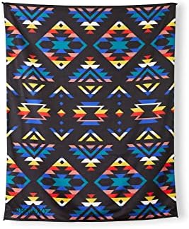 Nomadix Festival Blanket - Perfect For Picnics, Camping, & Lawn Seating - Plush Top & Water Resistant Base - Made With Post Consumer Recycled Materials - Stripes Retro - 60x70