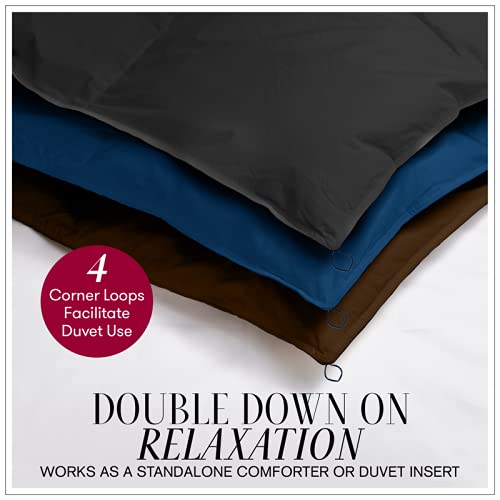  ﻿﻿Italian Luxury Comforter Twin/Twin XL - 2100 Series Blanket, Down Alternative Duvet Insert W/ Corner Tabs - Home Bedding -74"x89" Brown