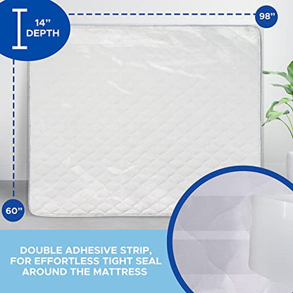  Mattress Bags For Moving Queen Size - Heavy Duty Mattress Storage Bag [2-Pack] 5 Mil Thick Plastic Waterproof Mattress Covers For Moving And Storage With Adhesive Strips For Mattresses