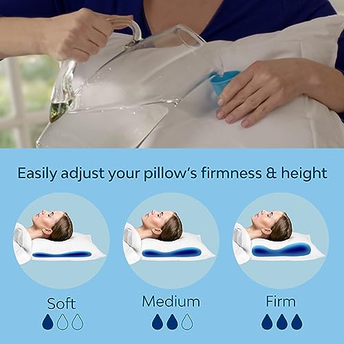 Mediflow Water Pillow Memory Foam Re-Invented With Waterbase Technology - Clinically Proven To Reduce Neck Pain & Improve Sleep Quality. (Single Pack)