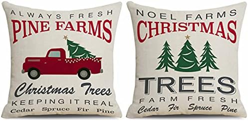  CARROLL Set Of 4 Winter Spring Throw Pillow Cover, Simple Lovely Christmas Animals Pillow Cover, Christmas Decoration Gift Home Decoration Square Sofa Chair Cushion Cover, 18x18 Inch
