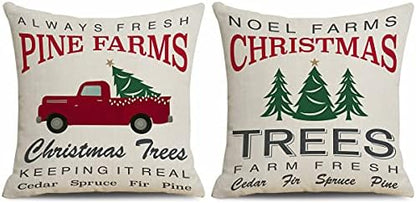  CARROLL Set Of 4 Winter Spring Throw Pillow Cover, Simple Lovely Christmas Animals Pillow Cover, Christmas Decoration Gift Home Decoration Square Sofa Chair Cushion Cover, 18x18 Inch