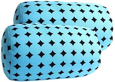  Bookishbunny 2pcs Micro Bead Roll Pillow Cushion For Bed Back Neck Head Body Support, 13" X 7", Various Designs (Dark Gray)