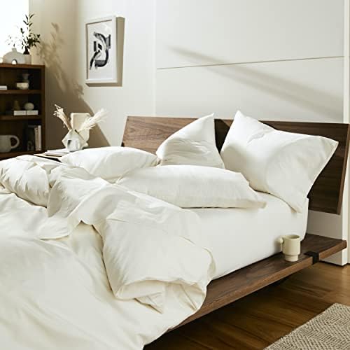  Luxe California King Sheets Set + Duvet Cover, Windowpane - 7 Piece Set (1 Duvet Cover, 1 Fitted Sheet, 1 Flat Sheet + 4 Pillowcases)