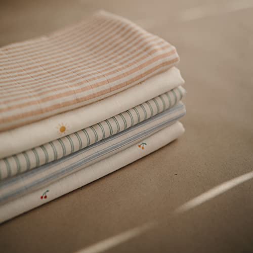  Mushie Muslin Baby Swaddle Blanket | 100% Organic Cotton (Sun)