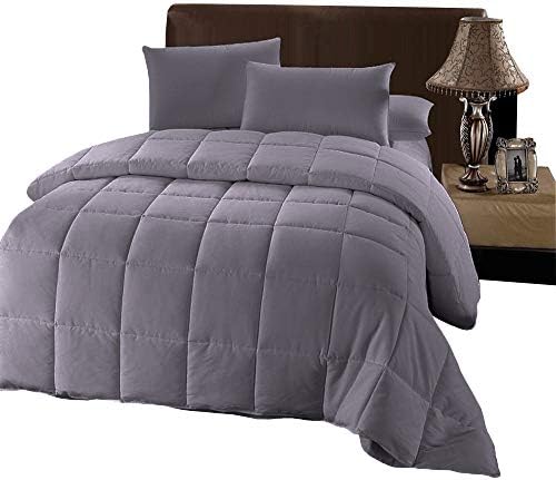  Plush Down Alternative Comforter Twin - Gray Duvet Insert With Corner Tabs - All-Season Hypoallergenic Comforter Reversible - 100% Plush Down Alternative Fill - Twin XL, Gray