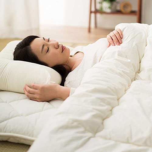  Japanese Futon Mattress Set CLASSE (Mattress, Comforter & Pillow) With Covers (Gray) Full Made In Japan, Cotton Foldable Floor Sleeping Bed Tatami Mat