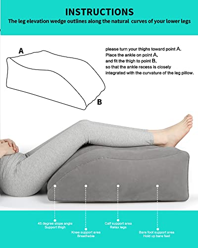  BLABOK Reduce Swelling And Improve Circulation With Inflatable Wedge Pillow(Grey D6)