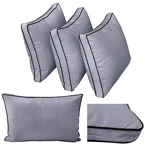  PROLINEMAX |Cover ONLY| Outdoor Style 3 Full Contrast Trim Daybed Mattress Bolster Pillow Fitted Sheet AD001