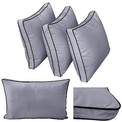  PROLINEMAX |Cover ONLY| Outdoor Style 3 Full Contrast Trim Daybed Mattress Bolster Pillow Fitted Sheet AD001