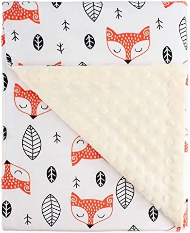  Soft Plush Deer Minky Baby Blanket For Boys Girls Unisex With Print Animal Pattern Double Layer Dotted Backing Bed Throws For Baby Crib Receiving For Newborns 30x40 Inches