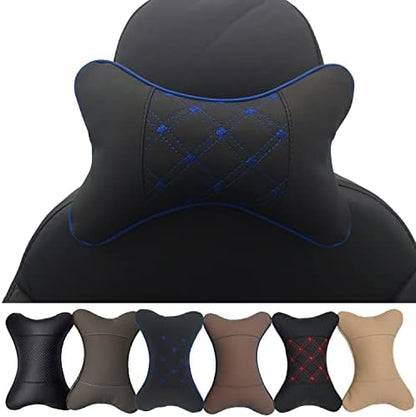  Yuhuru Car Lumbar Pillow Cushion Pillows Both Side Pu Leather 1 Pieces Pack Throw Pillow For Cars Home And Office Filled Memory Foam Camping Pillow Universal Car Travel Pillow (BlackLumbar)