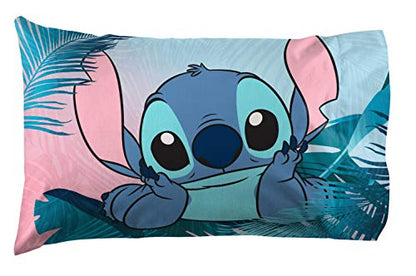  Jay Franco Disney Lilo & Stitch Floral Fun Queen Sheet Set - 4 Piece Set Super Soft And Cozy Kid’s Bedding - Fade Resistant Microfiber Sheets (Official Disney Product)