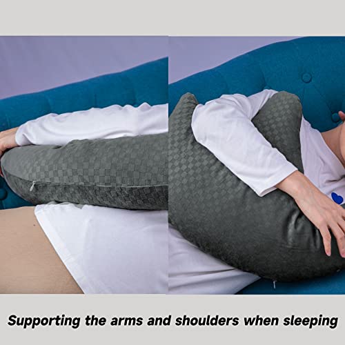  Shoulder Surgery Pillow - Rotator Cuff Pillow For Shoulder Pain Relief, Post Shoulder Pillow For Shoulder Pain Relief Side Sleeper, Adjustable Neck And Arm Pillow For Sitting & Sleeping (Dark Gray)…