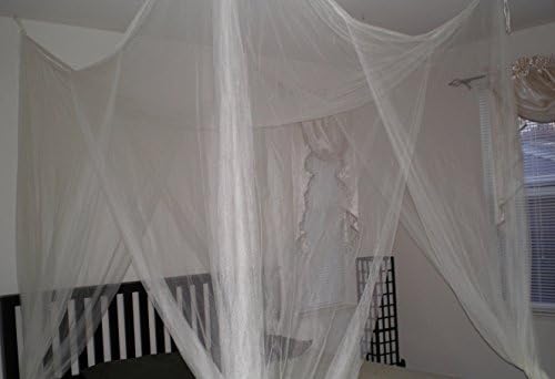  OctoRose 4 Poster Bed Canopy Netting Functional Mosquito Net, Red