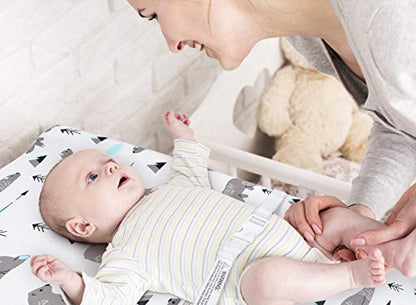  Stretchy Changing Pad Covers BROLEX Carddle Sheet Set For Baby Boys Girls,2 Pack Jersey Knit,Owl & Bear