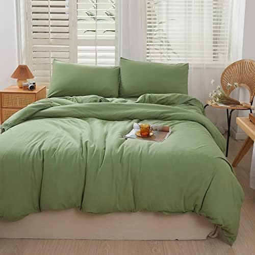  LIFETOWN 100% Jersey Knit Cotton Duvet Cover Set T-Shirt Feel Bedding Set Ultra Soft Wrinkle-Free (Beige, Queen)
