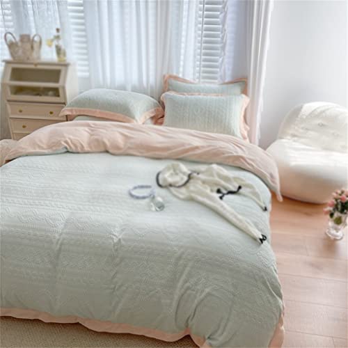  WALNUT 4 Pieces Super Soft Comfortable Plush Quilt Cover Pillow Sheet Carved Velvet Duvet Cover Beige Queen Double (Color : D, Size : 200 * 230cm)