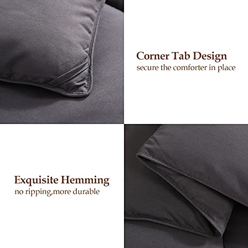  COOSLEEP HOME All Season California King Down Alternative Comforter With Corner Tabs-Soft Duvet Insert Quilted-Stand Alone- Winter Warm Machine Washable Fluffy(Dark Gray) 96x104 Inch