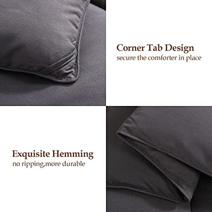  COOSLEEP HOME All Season California King Down Alternative Comforter With Corner Tabs-Soft Duvet Insert Quilted-Stand Alone- Winter Warm Machine Washable Fluffy(Dark Gray) 96x104 Inch