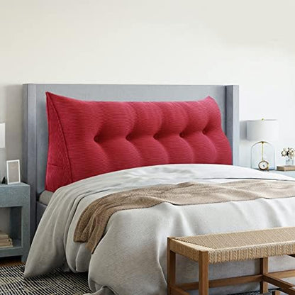  VERCART Wedge Headboard Pillows Bed Wedge Pillow Headboard Wedge Pillow Triangle Pillow Wedge Daybed Pillows Bolster Pillow Headboard With Removable Cover Corduroy Deep Blue Twin