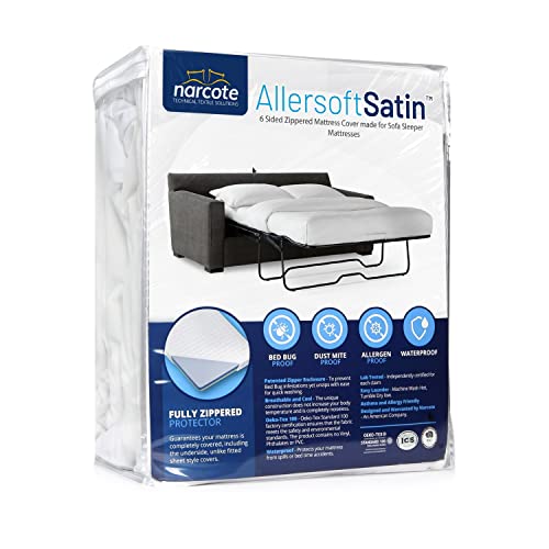  Allersoft| Queen Sleeper Sofa Mattress Cover With Secure Locking Zipper. Creates A Natural Seal On All Sides Of Your Pull-Out Sofa Mattress From Liquids, Dust, Pet Dander, Pollen & More