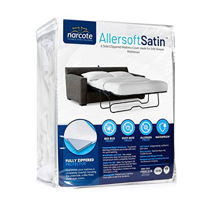  Allersoft| Queen Sleeper Sofa Mattress Cover With Secure Locking Zipper. Creates A Natural Seal On All Sides Of Your Pull-Out Sofa Mattress From Liquids, Dust, Pet Dander, Pollen & More