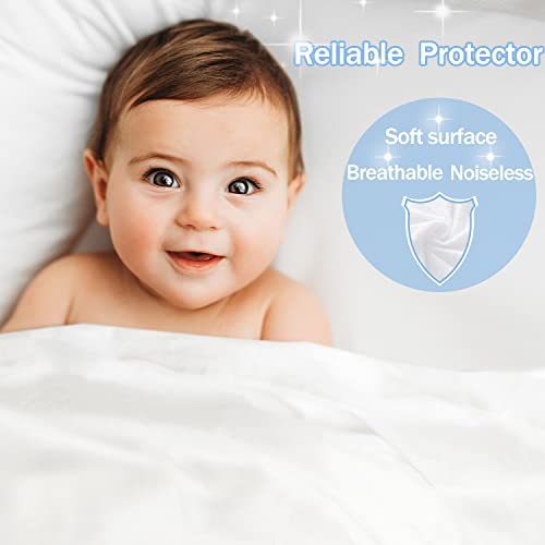  2 Pack Twin Size Premium Waterproof Mattress Protector, Soft Breathable Mattress Pad Cover, Noiseless Waterproof Bed Cover - Stretch To 21" Fitted Deep Pocket Mattress Protection Cover