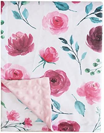  Soft Plush Deer Minky Baby Blanket For Boys Girls Unisex With Print Animal Pattern Double Layer Dotted Backing Bed Throws For Baby Crib Receiving For Newborns 30x40 Inches