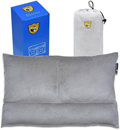  FOXSEON Camping Pillow - Travel Pillow, Pillowcase Wraps A Cylindrical Pillow And Two Square Pillows, Support Neck Pillow For Sleeping And Traveling (Gray)
