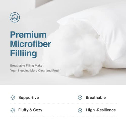  Acanva Fluffy Bed Sleeping Side Sleeper Body Pillow Insert, 20” X 60”with Grey Pillowcase, White