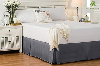  Bed Skirt Queen Size 100% Natural Cotton 800 Thread Count Premium Tailored Fit 1pc Bedskirt Queen Size 12" Drop Length White Solid