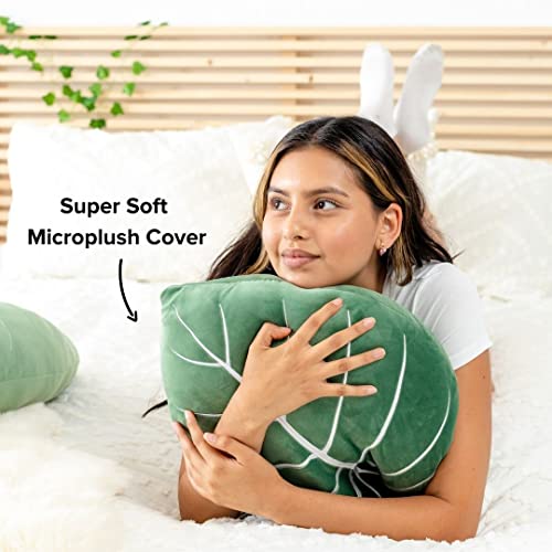  Philodendron Gloriosum Moody Green Leaf Throw Pillow, Decorative, Bed, Flower, Succulent Pillow Great For Plant Lovers, Green Thumb Friends And Family, Accent Decor Leaf Pillow
