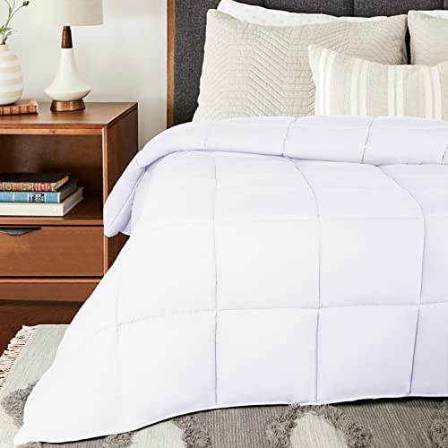  SUPERIOR Oversized All-Season Reversible Down Alternative Comforter, King, White