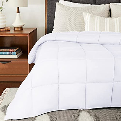  SUPERIOR Oversized All-Season Reversible Down Alternative Comforter, King, White