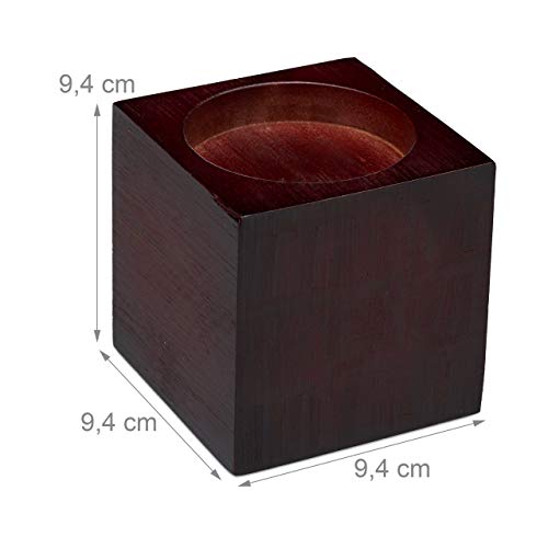 Set Of 4 Bamboo Bed Risers, Furniture Elevators, Adjustment Blocks, 9.4 Cm, Dark Brown