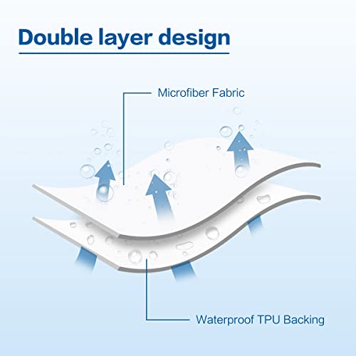  Win Size 2 Pack Waterproof Mattress Protector, Smooth Bed Cover Stretchable Deep Pocket Fits 8 To 21 Inches Mattresses, Breathable Washable Fitted Sheet Style Mattress Cover