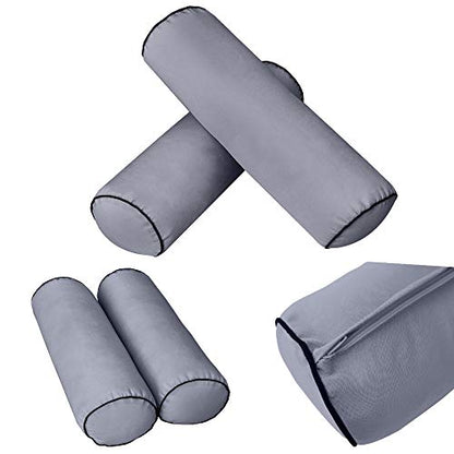  PROLINEMAX |Cover ONLY| Outdoor Style 3 Full Contrast Trim Daybed Mattress Bolster Pillow Fitted Sheet AD001
