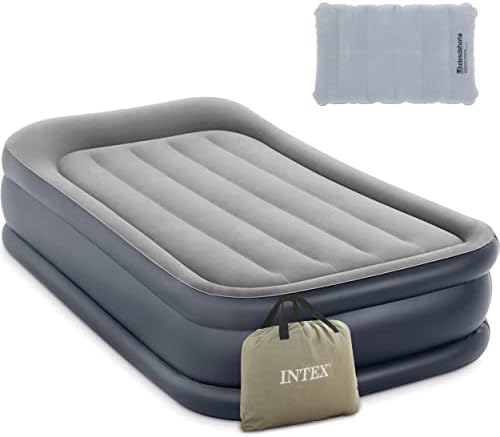  Intex Queen Air Mattress With Built In Pump - 16.5" Easy Inflatable Mattress Air Bed, Dura-Beam Raised Pillow Rest Blow Up Mattress, Inflatable Pillow For Camping, Travel And Home Included